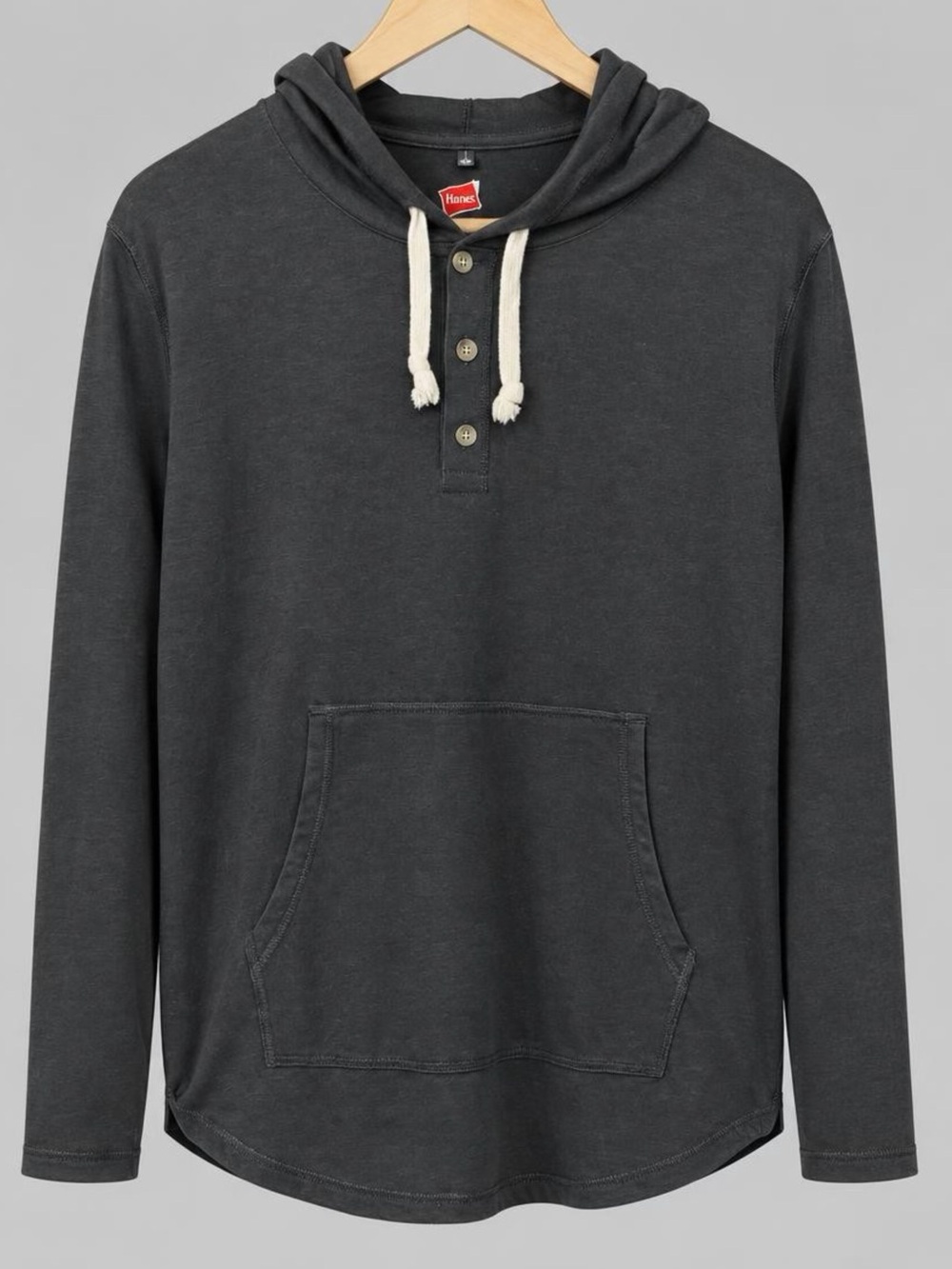 Hanes Men's Charcoal Hooded Lightweight Sweatshirt NWOT - M